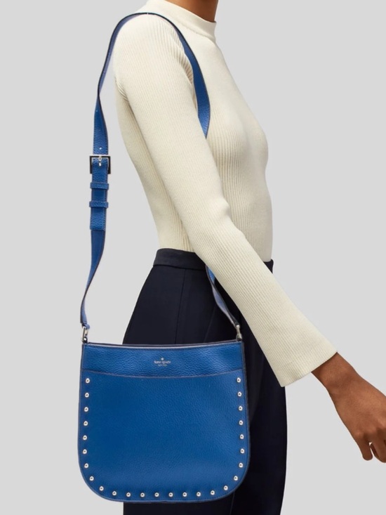 kate spade Handbags - kate spade Royal Blue Pebbled Leather Crossbody with Studs